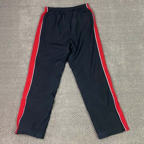 Vintage Nike Woven Track Pants Men's Medium Black Red Stripe Ankle Zip Y2K 2000s - Picture 3 of 14